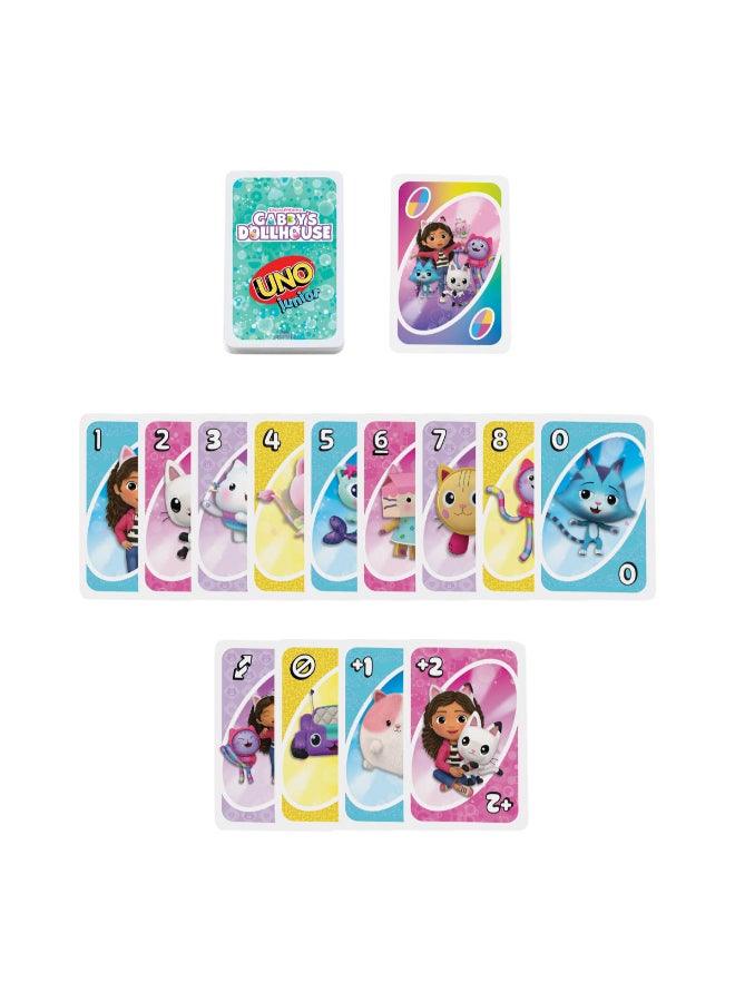 ماتيل جيمز UNO Junior Gabby’s Dollhouse Card Game for Kid Parties, Family Nights, Vacations & Travel - Image 4